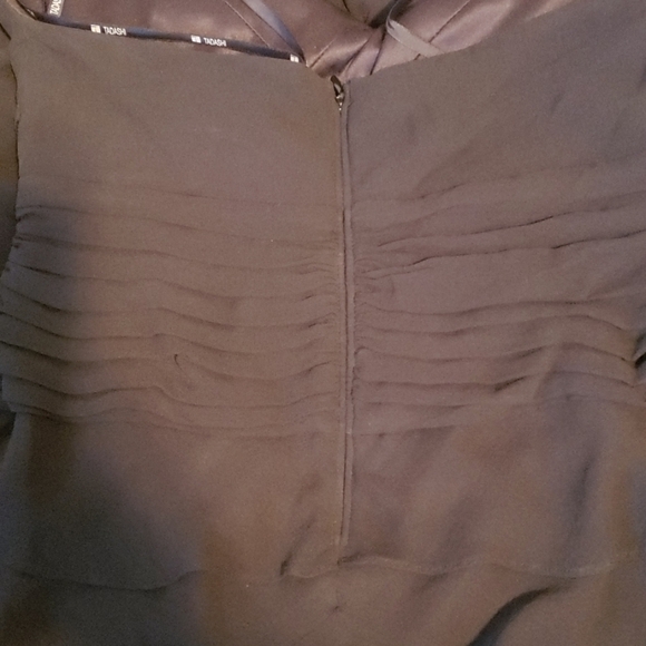 Tadashi black silk halter dress with tiered ruffles - Picture 6 of 8